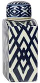 A & B Home Carlyle Blue/White Rectangular Lidded Jar-3