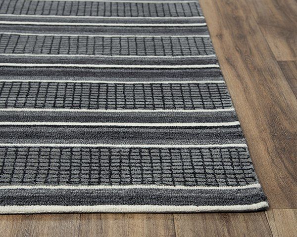 Rizzy Home Katana Black 5'x8' Rectangular Rug-2