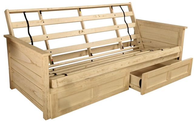 Kodiak Furniture Lexington Weathered White Full Futon Frame with Storage-0