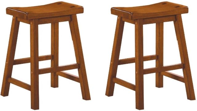 Homelegance® Saddleback Oak Dining Stool-2