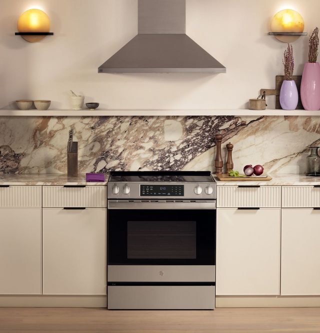GE Profile™ 30" Fingerprint Resistant Stainless Steel Smart Slide In Induction Range with No Preheat Air Fry and EasyWash™ Oven Tray-22
