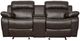 Homelegance® Marille Brown Manual Double Glider Reclining Loveseat with Center Console-2