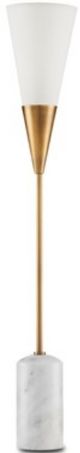 Currey & Company Martini Torchiere Antique Brass/Off-White Table Lamp-1