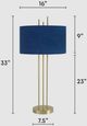 Classy Living 2-Piece Velvet Radiance Plated Gold Fish Table Lamp Set-1