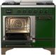 Ilve® Majestic III 40" Emerald Green Pro Style Dual Fuel Natural Gas Range with Solid Door and Burnished Trim-2