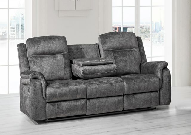 New Classic® Home Furnishings Park City Slate Dual Manual Reclining Sofa-1