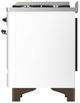 Ilve® Majestic III 60" White Pro Style Dual Fuel Liquid Propane Range with Triple Glass Door and Burnished Trim-4
