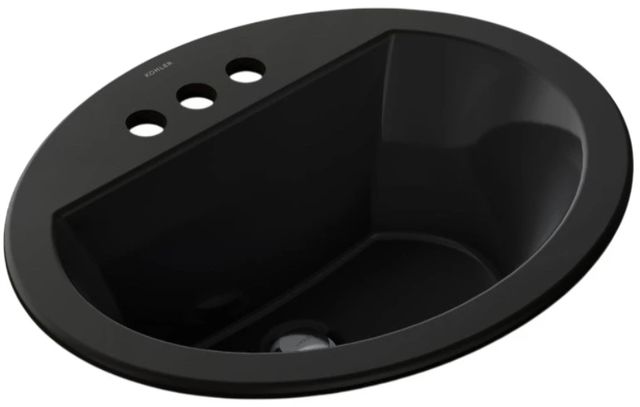Kohler Bryant® Black 20.25" Centerset Oval Drop-In Bathroom Sink-0