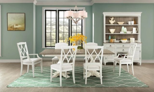Riverside Furniture Myra Paperwhite Upholstered Dining Arm Chair-1