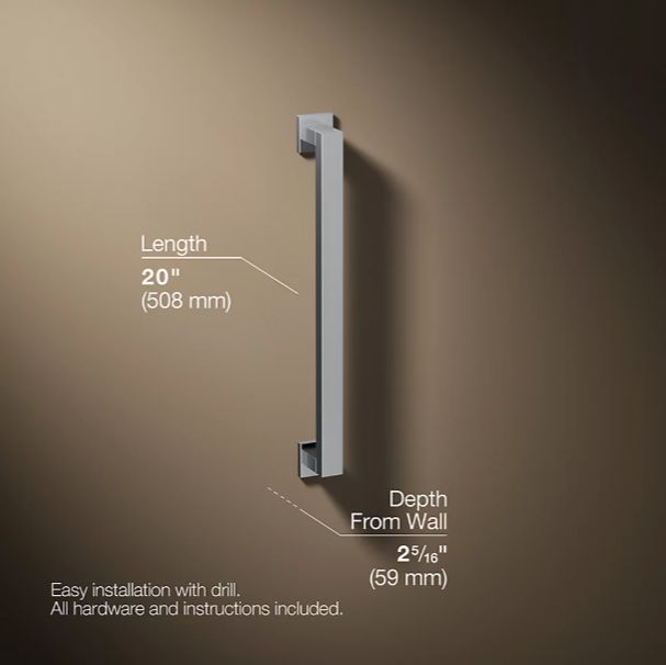 KOHLER® Square Polished Chrome 18" Grab Bar-2