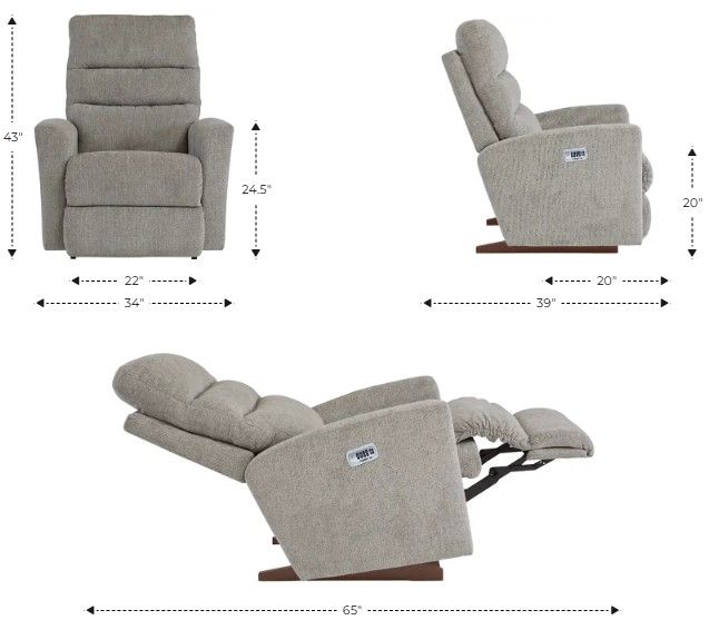 La-Z-Boy® Liam Chestnut Power Rocking Recliner with Headrest and Lumbar-2
