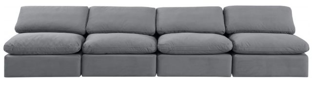 Meridian Furniture Indulge 4-Piece Gray Armless Velvet Sofa-1