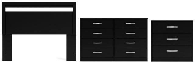 Signature Design by Ashley® Finch 3-Piece Black Queen Bedroom Set-0