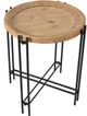 A & B Home Natural Side Table with Black Metal Base-1