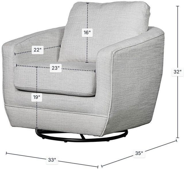 LH Home Feather Baltimo Matte Black/Woven Alabaster Swivel Glider Chair-2