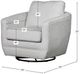 LH Home Feather Baltimo Matte Black/Woven Alabaster Swivel Glider Chair-2