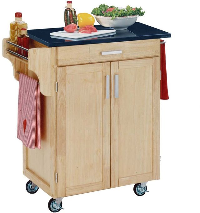 homestyles® Cuisine Cart Black Granite/Natural Kitchen Cart-0