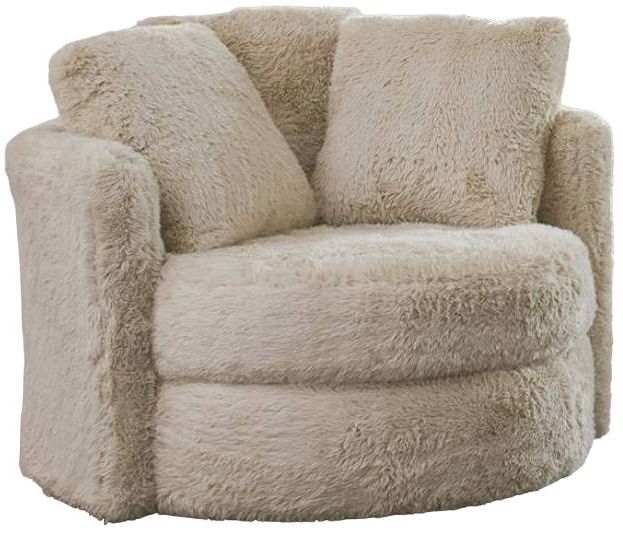 Furniture of America® Cochrane Beige/Cream Swivel Accent Chair-0