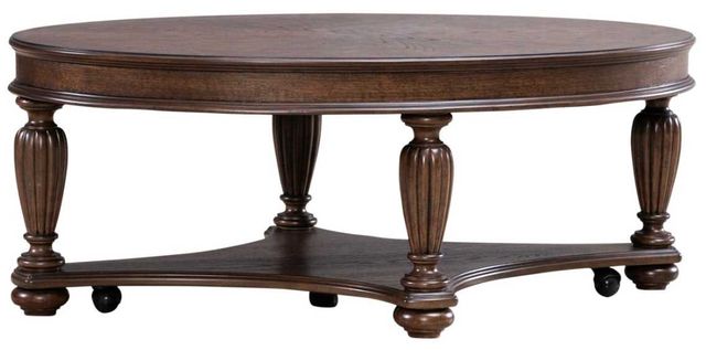 Liberty Furniture Allington Satin Sienna Oval Cocktail Table-0