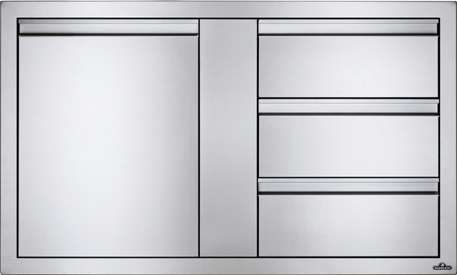 Napoleon Stainless Steel Single Large Single Door & Triple Drawer-0