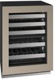 U-Line® Home Collection 24" 4.9 Cu. Ft. Panel Ready Dual-Zone Wine Refrigerator with Glass Door-2