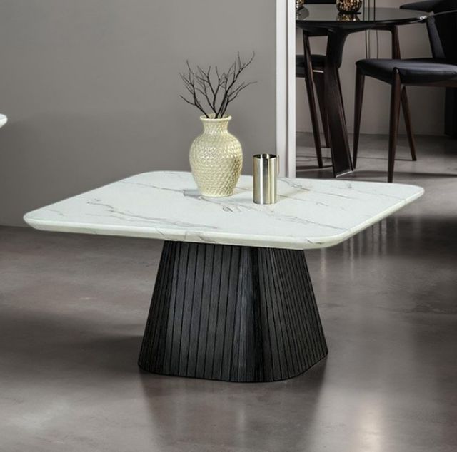 Furniture of America® Sindal White Coffee Table with Black Base-1