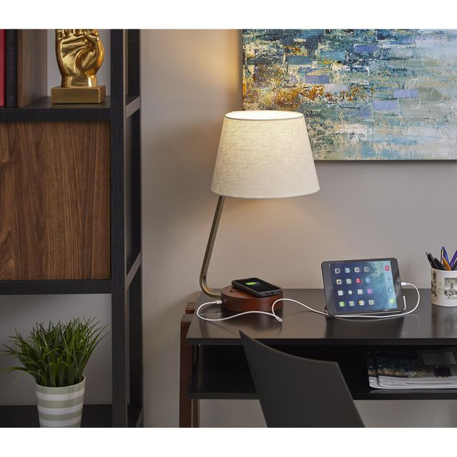 Adesso® Louie White Adessocharge Table Lamp-1