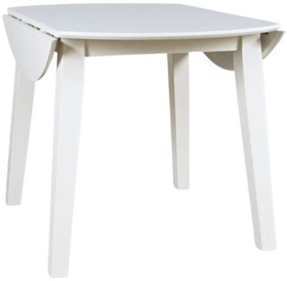 Jofran Inc. Simplicity Paperwhite Round Drop Leaf Dining Table-3