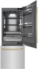 ZLINE Autograph Edition 30" 16.1 Cu. Ft. Stainless Steel Built-In Bottom Freezer Refrigerator with Graphite Gray Interior and Champagne Bronze Accents-1