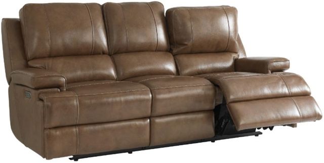 Bassett® Furniture Club Level Parsons Umber Leather Power Reclining Sofa-0