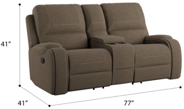 Emerald Home Adrian Walnut Brown Manual Glider Reclining Loveseat with Console-2
