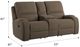 Emerald Home Adrian Walnut Brown Manual Glider Reclining Loveseat with Console-2