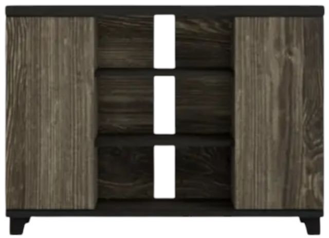 Perdue Woodworks Big Chester Black Woodgrain/S'mores 2-Door TV Media Console-1