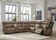 Signature Design by Ashley® Max-Media 7-Piece Biscotti Power Reclining L-Shape Sectional with Audio Console-1