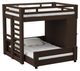 Elements International Cali Kids Brown Twin Over Full Desk Loft Bed-0