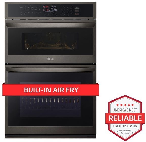 LG 30” PrintProof® Black Stainless Steel Electric Built In Oven/Microwave Combo-1