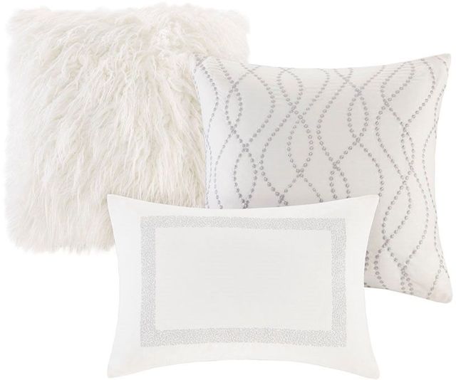 Olliix by Madison Park Signature White King Hollywood Glam Comforter Set-2