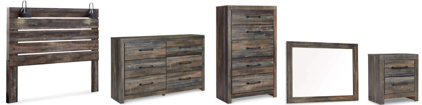 Drystan 5 Piece King Panel Bedroom - Multi Drystan 5 Piece King Panel Bedroom - Multi