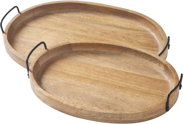 Signature Design by Ashley® Jocelyne 2-Piece Black/Brown Tray Set