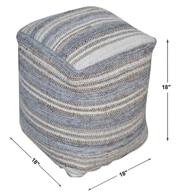 Uttermost® Mesick Light Gray Pouf-2
