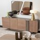Michael Amini® Bristol Point Saddle Brown Console Table -1