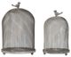 A & B Home Ophira Sparrow 2-Piece Antique Gray Mesh Candle Holder Set-1
