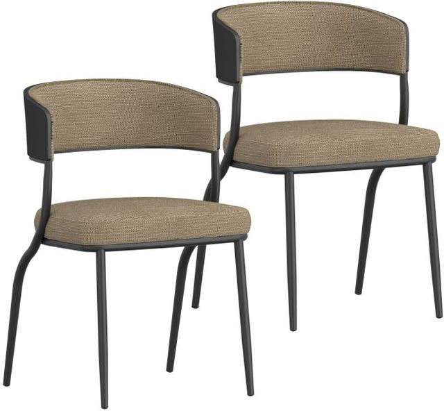 Worldwide Homefurnishings Inc. Kazan 2-Piece Black/Dark Beige Dining Side Chair Set-0