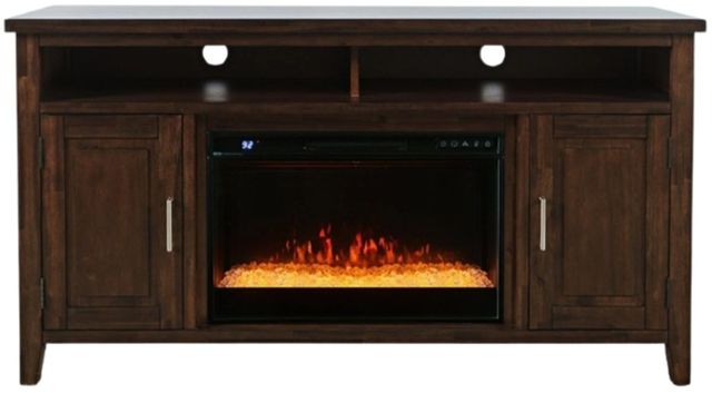 Jofran Inc. Urban Icon Merlot Electric Fireplace Media Console with Crystal Display-2
