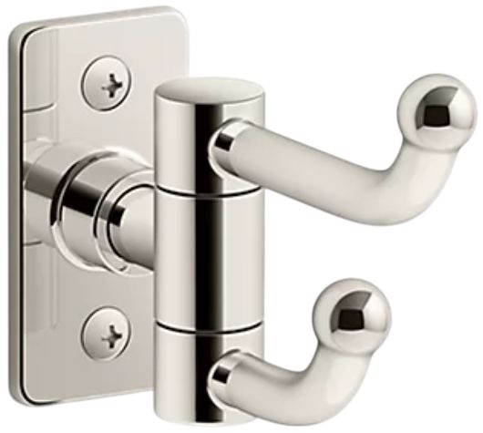 KOHLER® Castia™ by Studio McGee Vibrant Polished Nickel Double Robe Hook-0