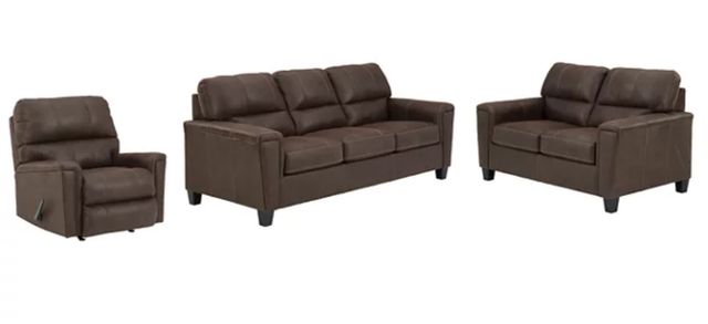 Signature Design by Ashley® Navi 3-Piece Chestnut Living Room Seating Set with Recliner-0