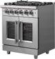 FORNO® Massimo 30" Stainless Steel Pro Style Dual Fuel Range-4