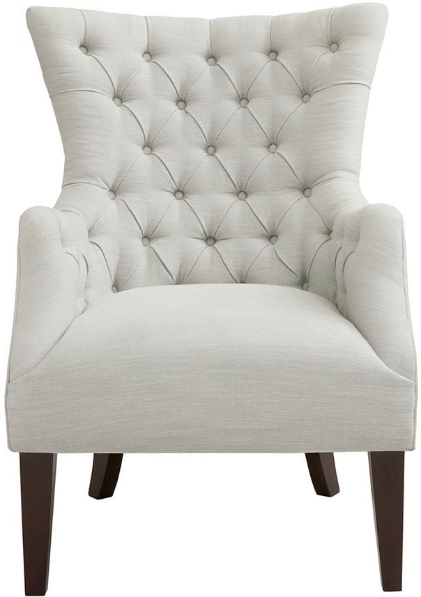 Olliix by Madison Park Ivory Hannah Button Tufted Wing Chair-0