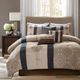 Olliix by Madison Park 7 Piece Navy Queen Donovan Jacquard Comforter Set-0