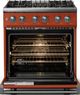 Viking® 5 Series 30" Spriced Cider Pro Style Dual Fuel (NG) Range with Polished Chrome Trim-1